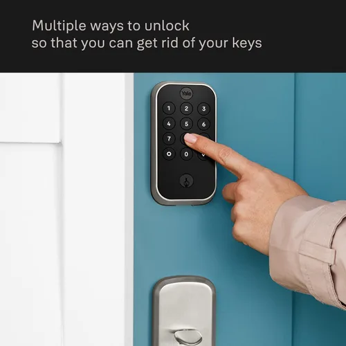 Vista 3 de Yale Assure Lock 2 - Cerradura con teclado y Bluetooth con palanca Norwood en cuero negro satinado