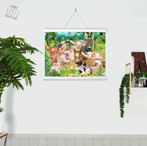 Vista 4 de 3D LiveLife Imágenes lenticulares - Animales de granja de bebés de Deluxebase. Arte de pared de animales de 12 x 16 pulgadas sin marco con efecto 3D