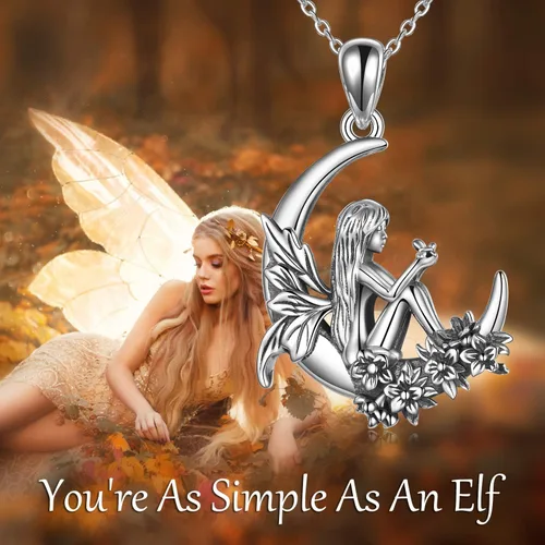 Vista 6 de Collar de plata de ley con colgante de zorroserpienteunicorniobúho en la lunaconejocaballo, joyería de regalo para mujeres, mamá, hermana