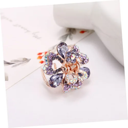 Vista 3 de 4 clips de garra de metal mini clips de flores para el cabello Rhinestone pasadores perla pasador