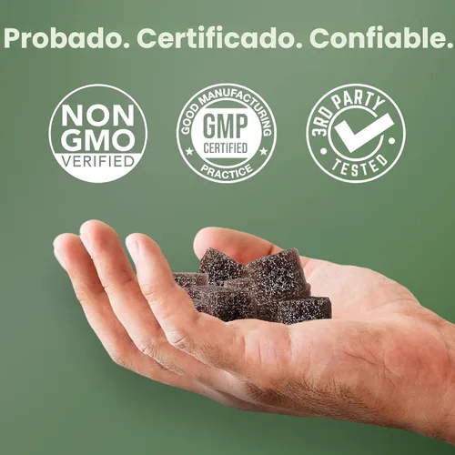 Vista 5 de Cured 3 en 1 - Gomitas puras de shilajit del Himalaya para hombres y mujeres Musgo marino, Ashwagandha y Miel de Manuka orgánica con más de 85