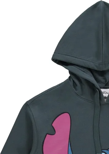 Vista 3 de Disney Sudadera con capucha Lilo and Stitch para mujer, diseño clásico de Lilo y Stitch Ohana, con estampado múltiple