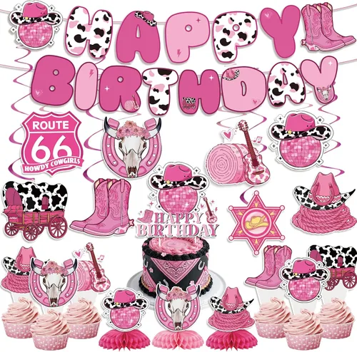 Vista 25 de 35 decoraciones de cumpleaños con texto en inglés "Isn't She Onederful", decoraciones de primer cumpleaños para niñas, fácil instalación, incluye
