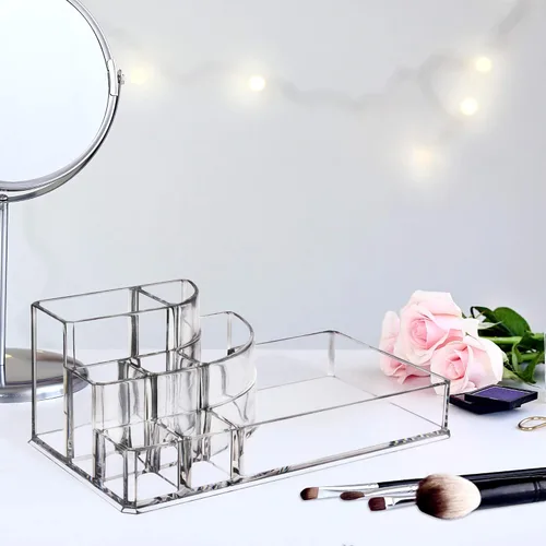 Vista 6 de Kryllic Organizador de lápiz labial, organizador de almacenamiento de cosméticos de maquillaje, organizador de plástico transparente con múltiples