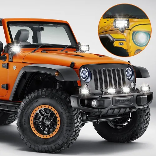Vista 6 de AUXTINGS 2 unids 4 pulgadas 36 W triple fila 7D lente Spot LED barra de luz LED impermeable trabajo buceo luces para todoterreno Jeep ATV AWD SUV