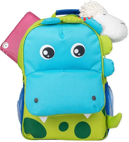 Vista 2 de Mochila preescolar preescolar resistente al agua con forma de animal dimensional forro polar verde con licencia oficial de star wars silent one crew