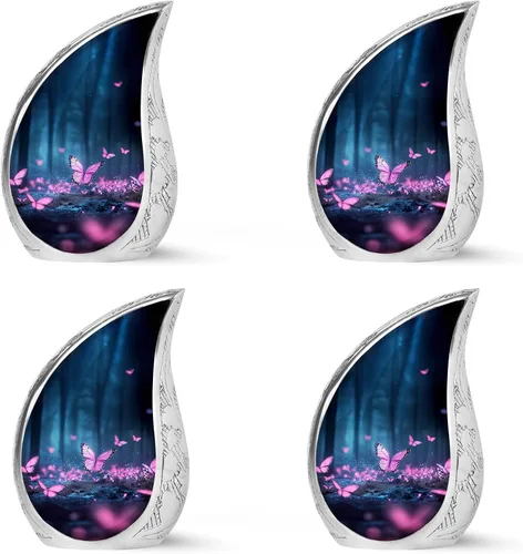 Vista 40 de YATSKIA Urnas de cremación de mariposa rosa para cenizas humanas, hombre adulto, urna funeraria para cenizas para mujeres, paquete de 1, 3 pulgadas