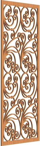 Vista 179 de 9 3/8"W x 24 3/8"H x 1/4"T Marilla Decorativos Paneles de Pared de Madera Calado, Abedul