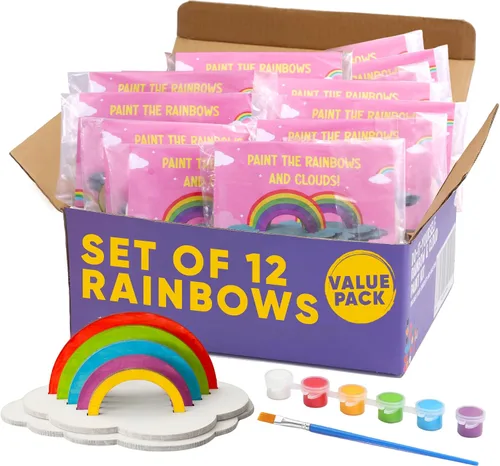 Vista 8 de 9 kits de manualidades de arcoíris para niños, recuerdos de fiesta de Multicolor