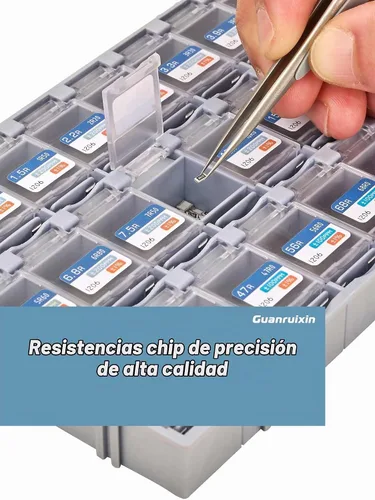 Vista 2 de Kit de diseño de resistencia de chip, tamaño EIA 1206, resistencia 0R-10M, 72 valores 7200PCS, 1% de tolerancia, cumple con RoHS