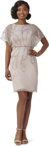 Vista 5 de Adrianna Papell Vestido de tubo corto con cuentas para mujer