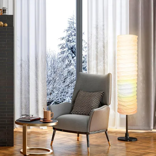 Vista 7 de Reemplazo de pantalla de lámpara de pie de papel de arroz, estilo nórdico japandi, sin base, linterna de papel Washi plegable para sala de estar