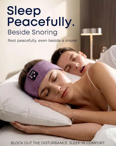 Vista 6 de Auriculares para dormir Bluetooth 5.4, diadema para dormir Malva