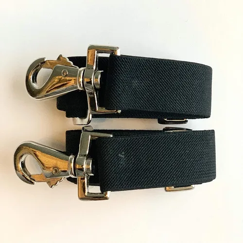 Vista 7 de Majestic Ally Paquete de 2 mantas de caballo de longitud ajustable, correa elástica de repuesto para piernas con broches giratorios dobles (negro)