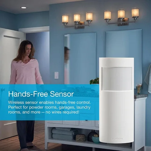 Vista 7 de Lutron Caseta - Sensor de movimiento inteligente de encendido y apagado automático para iluminación, interruptores y controles de ventiladores, sin