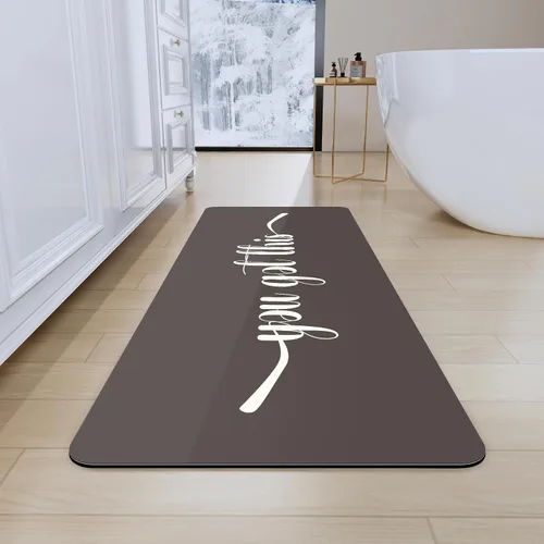 Vista 45 de Tapetes de baño antideslizantes de secado rápido, tapetes de baño de goma súper absorbentes para debajo de la puerta, tapetes de baño para baño, Azul