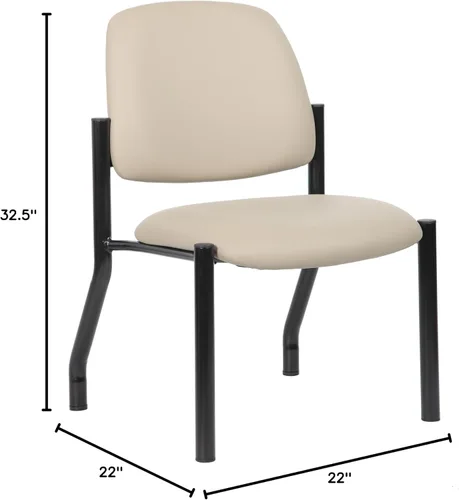 Vista 3 de Boss Office Products Silla de invitados, capacidad de peso de 300 libras, color beige