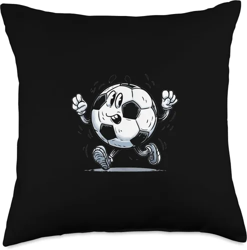 Vista 4 de Cartoon Soccer Ball Costume for Boys and Girls Throw Pillow
