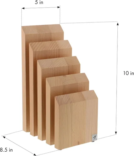 Vista 6 de ZWILLING Bloque de cuchillos italiano, 10" x 10" x 16", madera de haya natural