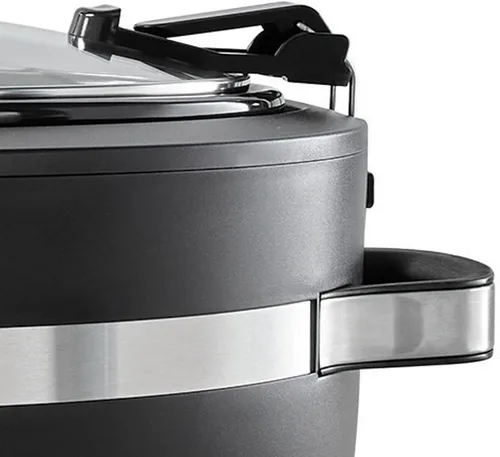 Vista 4 de Crock-Pot Thermoshield - Olla de cocción lenta con asas de fácil transporte, olla de cocción lenta manual de 6 cuartos de galón, color negro