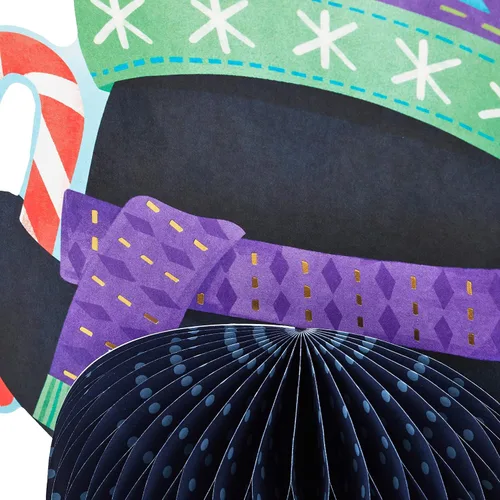 Vista 5 de Hallmark Paper Wonder - Tarjeta de Navidad con diseño de panal de abeja (pingüino)