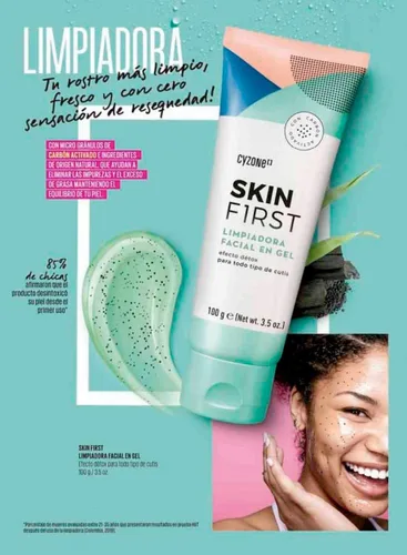 Vista 3 de Cyzone Skin First Set, limpiador facial de gel y gel hidratante facial, refresca y energiza tu cara