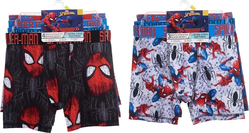Vista 2 de Spiderman Boys' Boxer Brief Multipacks with Multiple Print Choices Available in Sizes 4, 6, 8, 10, and 12