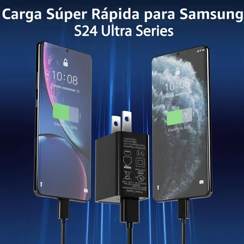 Vista 2 de Cable micro USB de 6 pies de largo, cable de carga Android para Samsung Tablet, cable de carga USB con adaptador USB C, cable de carga rápida USB