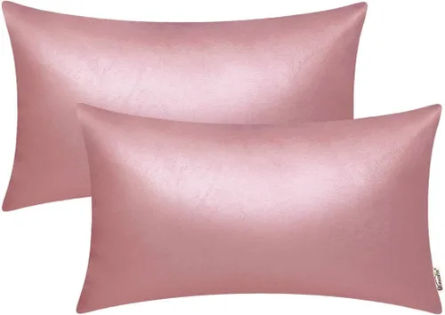 Vista 42 de BRAWARM Fundas de almohada de cuero sintético de 16 x 16 pulgadas - Juego de 2 fundas de almohada de cuero negro, fundas de almohada de cuero teñido