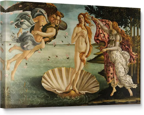 Vista 16 de Niwo ART - Bandera, serie de pinturas más famosas del mundo, lienzo para pared, decoración del hogar, envoltura de galería, estirado, enmarcado