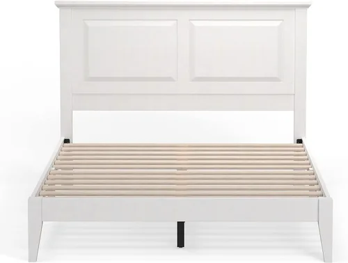 Vista 20 de Cama de plataforma de madera maciza estilo cabaña en tamaño matrimonial - Cereza clásica