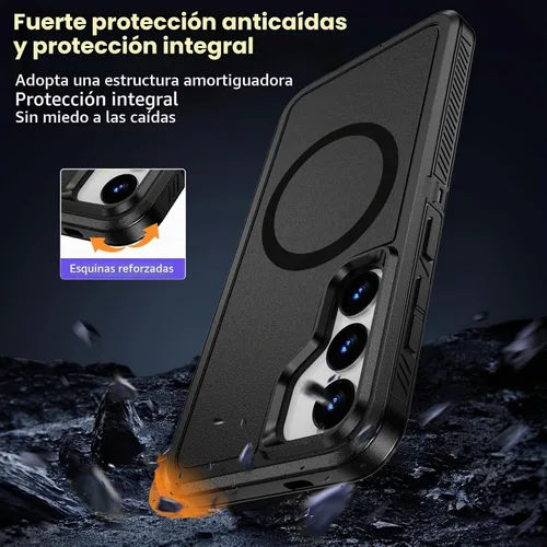 Vista 4 de Funda magnética para Samsung Galaxy S24+ Plus compatible con carga Magsafe [protector de pantalla de vidrio]