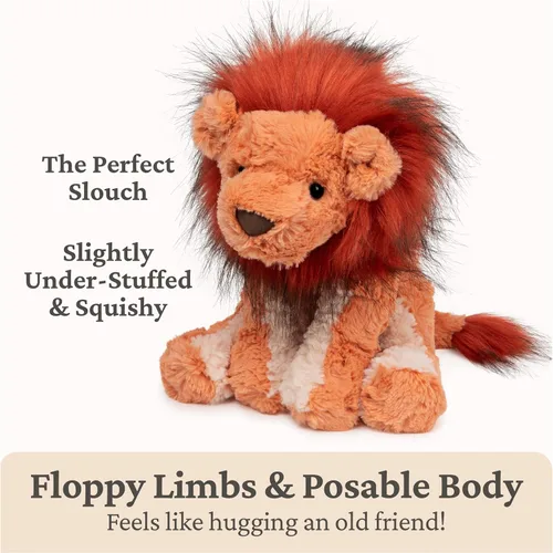 Vista 3 de GUND Cozys Collection - Animal de peluche de león para edades de 1 año en adelante, naranja/rojo, 10 pulgadas
