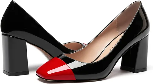 Vista 6 de WAYDERNS Zapatos de tacón alto con puntera cuadrada para mujer, de 3 pulgadas