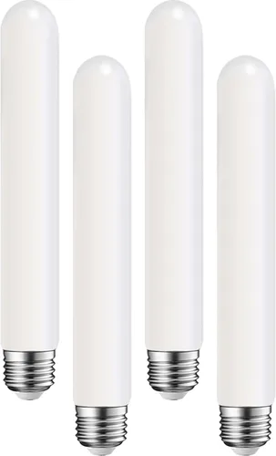 Vista 10 de Leools Bombilla LED esmerilada T10, bombilla LED tubular regulable E26, 8 W igual a 60 W, 3000 K, blanco suave, CRI90+, 600 lm, base E26