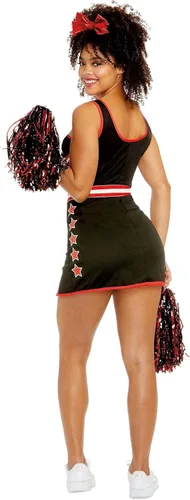 Vista 3 de Dreamgirl Cheer Team USA para mujer, NegroBlancoRojo