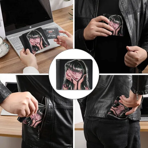 Vista 3 de Cartera delgada de cuero plegable con soporte para tarjetas de crédito, 2, talla única