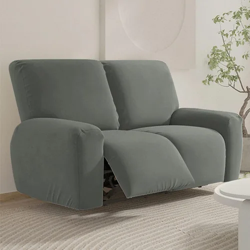 Vista 19 de vctops Fundas para sofá reclinable de 3 cuerpos, elásticas, de punto, suaves, lisas, antideslizantes, para sofá, protector de muebles con parte Café