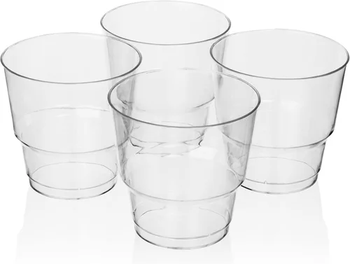Vista 5 de Vasos pequeños de fiesta de 5 onzas, paquete de 96 unidades, plástico duro transparente, resistente, grado alimenticio para cócteles y bebidas