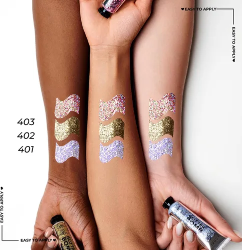 Vista 5 de LAMEL Insta Glitter Bomb: gel holográfico de secado rápido para rostro y cuerpo con purpurina Brillo de larga duración y eliminación sin esfuerzo