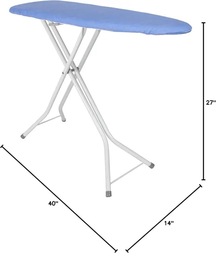 Vista 4 de Tabla de planchar plegable de 40 pulgadas, compacta, soporte que ahorra espacio con altura ajustable, mesa de planchar resistente con patas en Y