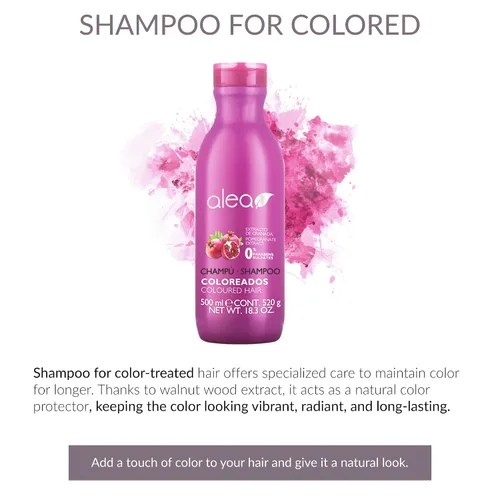 Vista 2 de ALEA - Champú para el cabello de color - Línea de cabello de color - 16.9 fl oz - con extracto de granada - Mantiene el color del cabello por más