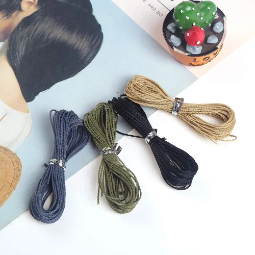 Vista 5 de Cuerda encerada de poliéster de 0.039 pulgadas para pulsera de macramé para manualidades, 24 colores, 131 yardas..