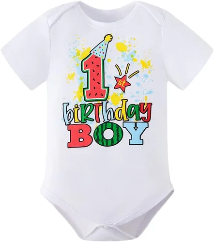 Vista 2 de MOMMY'S NEW MAN Traje de primer cumpleaños de melón para bebés y niños pequeños + pantalones cortos + tirantes para sesión de fotos