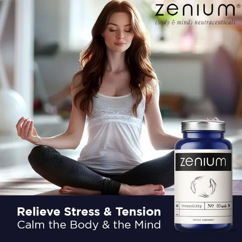 Vista 7 de Zenium - Alivia el estrés, la tensión, la preocupación, el nerviosismo y la irritabilidad Calma la mente y el cuerpo Ayurvédico Suplemento