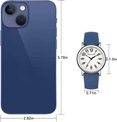 Vista 4 de GOLDEN HOUR Reloj de enfermera impermeable para profesionales médicos estudiantes mujeres y hombres varios colores esfera luminouse de fácil lectura