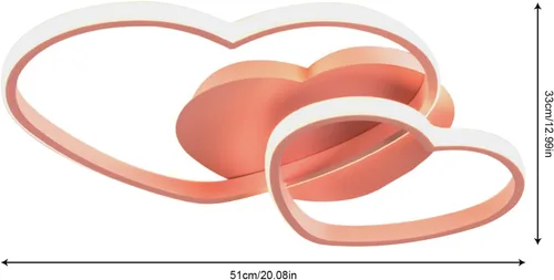 Vista 8 de YIYIBYUS Morden - Lámpara LED de techo con forma de corazón para dormitorio, lámpara acrílica con control remoto, lámpara de techo de dibujos