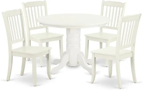 Vista 9 de East West Furniture SHDA3-BLK-C - Juego de mesa de comedor de 3 piezas para espacios pequeños que contiene una mesa de cocina redonda con pedestal