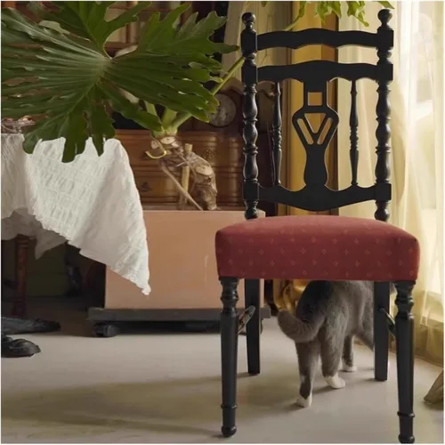 Vista 6 de sillas de comedor Silla de comedor de madera maciza para el hogar, tapizado, café, restaurante, respaldo, escritorio, cocina moderna