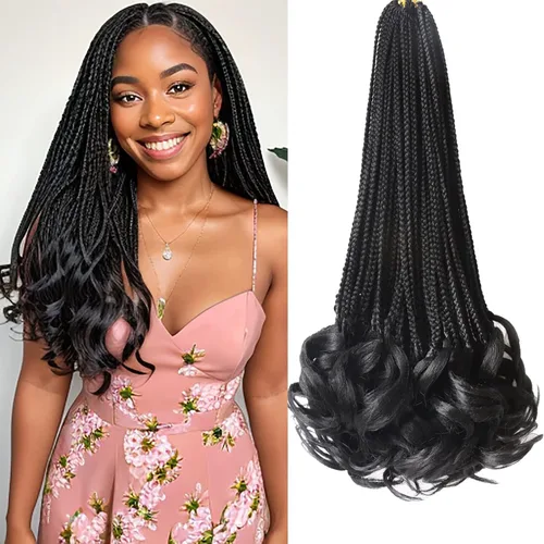 Vista 81 de Cabello para Trenzas Rizo Francés Color 1 Trenzas de Ganchillo Rizo Francés 10 Pulgadas Trenzas de Caja Cabello de Ganchillo para Mujeres y Niños